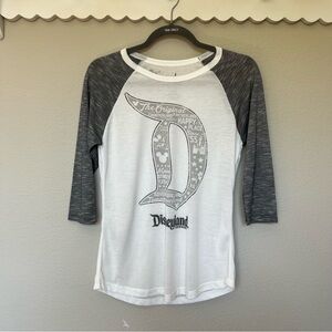 Disney Gray and White Long Sleeve Tees